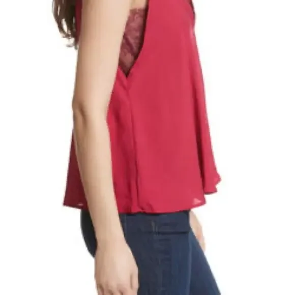Free People | Deep V Lace Bandeau Top Raspberry NWT XS - Picture 4 of 11